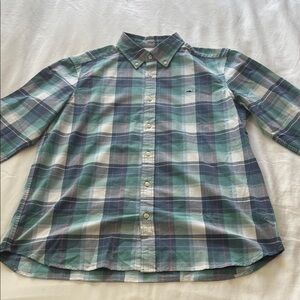Vineyard Vines Green and Blue Plaid Button-Down Shirt
